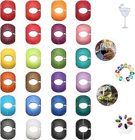 24 Pcs Wine Glass Markers Silicone Wine Glass Recognizer Goblet Markers Glass Markers Wine Glass Charms