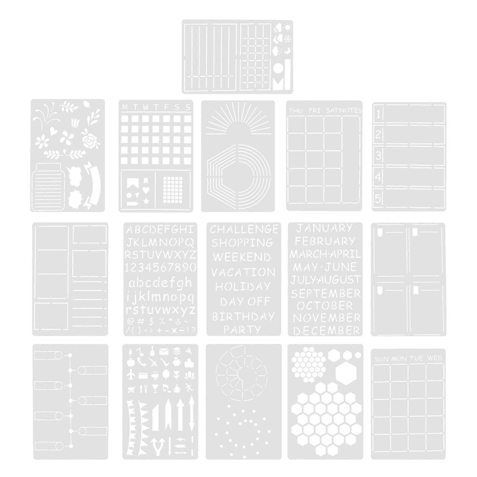 16Pcs Hand Account Planner Painting Templates Planner Templates Plastic ...