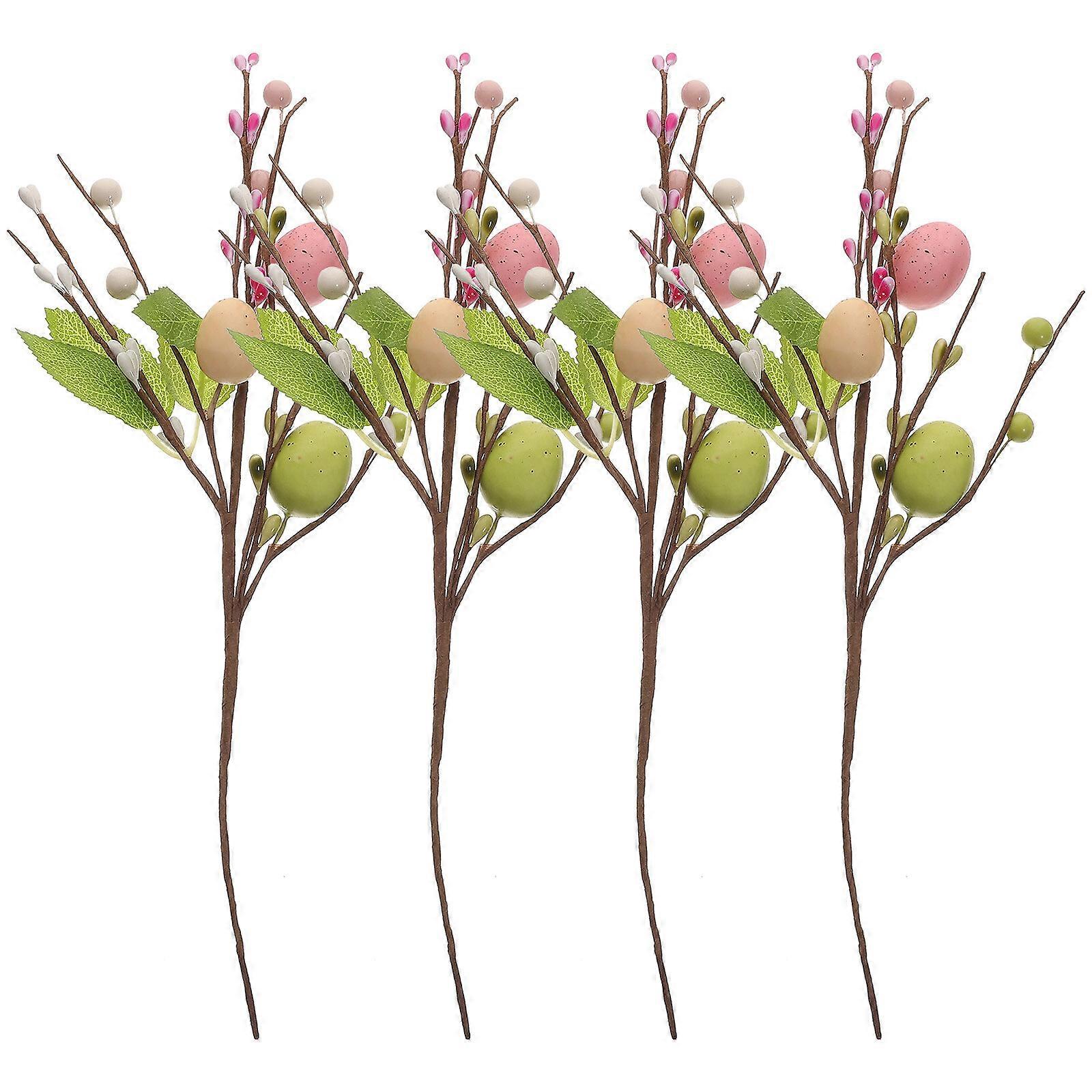 4pcs Easter Egg Twig Branches Easter Vase Arrangement Artificial Egg Branches