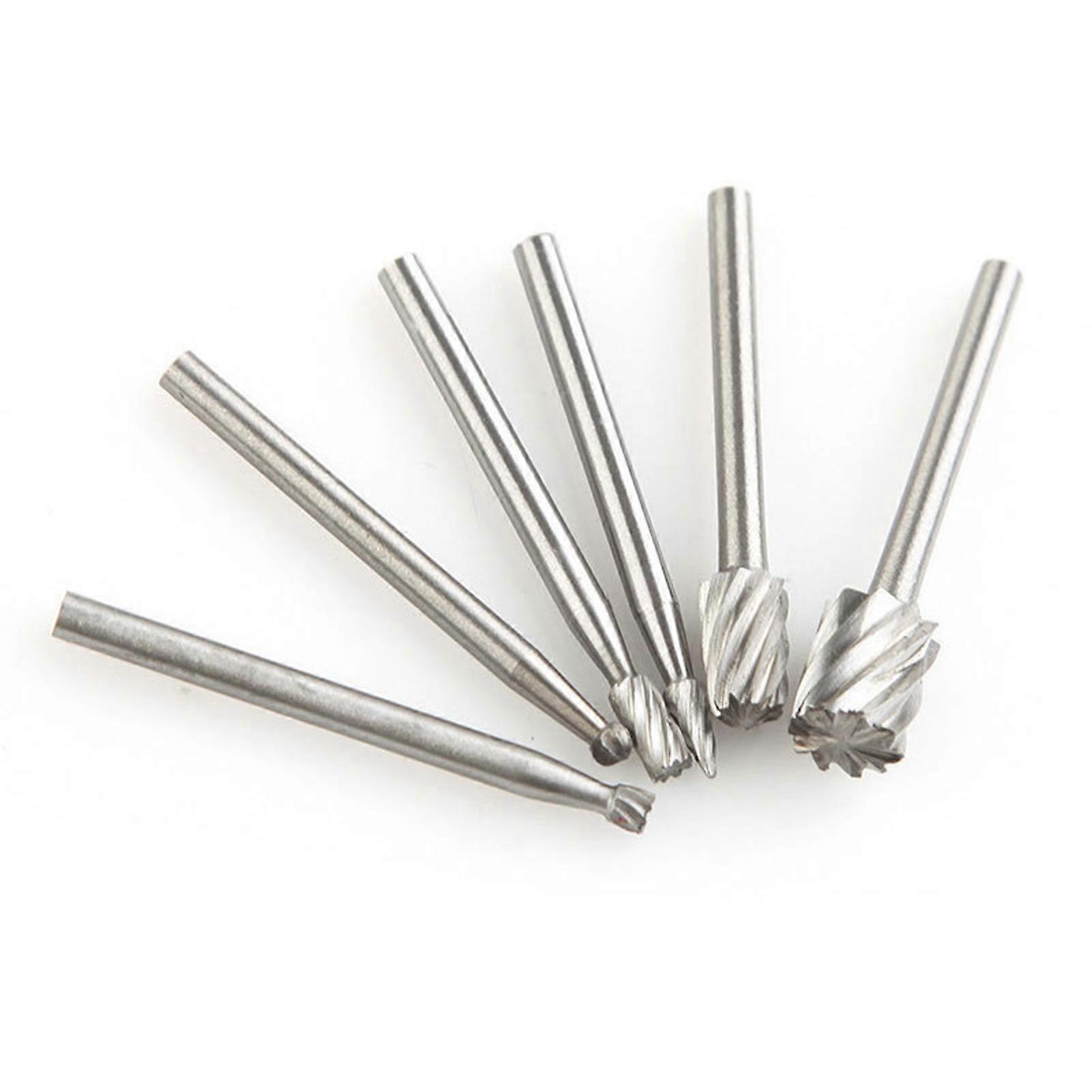 6Pcs 3.2mm Durable Rotary Burr File High Compatibility Widely Used Accessories Useful Rasp Drill Bits for Woodworking QinHai