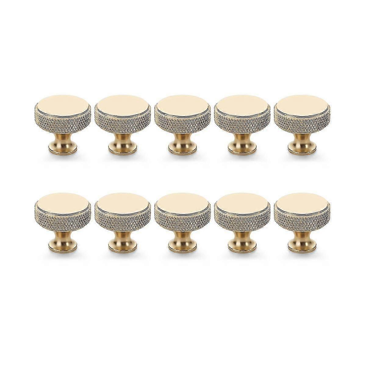 10 Pack Champagne Bronze Knurled Cabinet Knobs Round Kitchen Cabinet Pulls for Drawer Dresser, Cupb