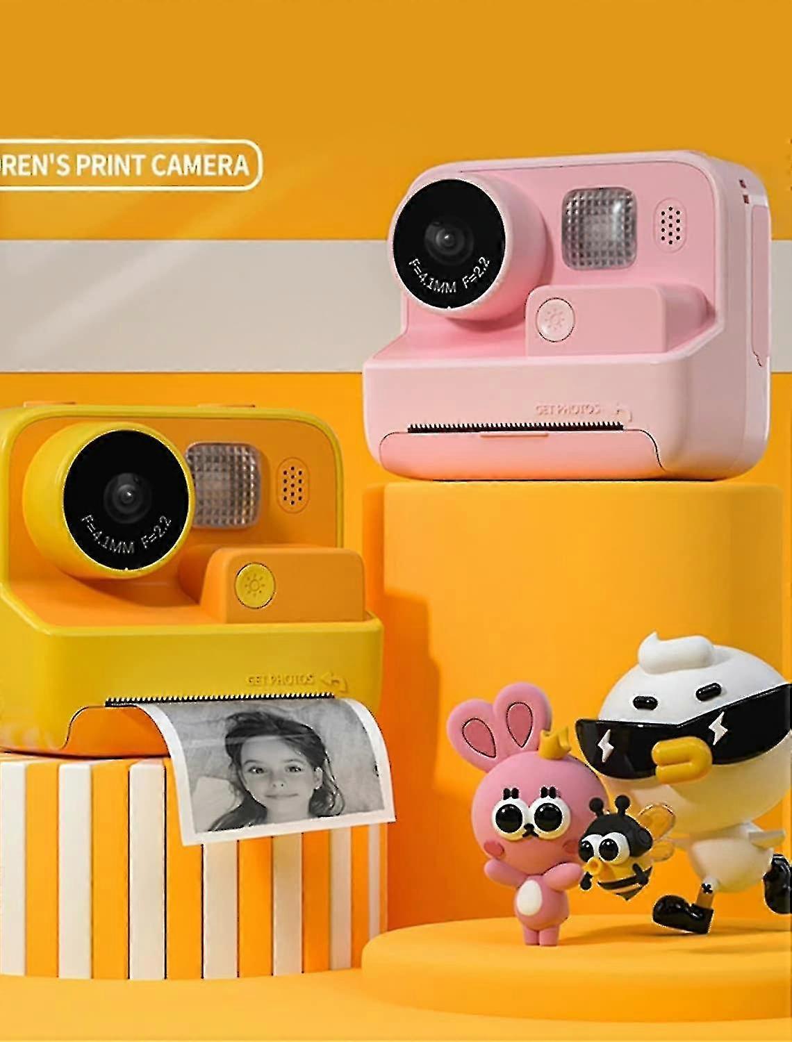 子供のおもちゃの男の子の女の子のクリスマスGのための3つのロールの印刷紙のビデオ写真が付いている子供のインスタント印刷カメラ熱印刷カメラ1080p HDデジタルカメラ