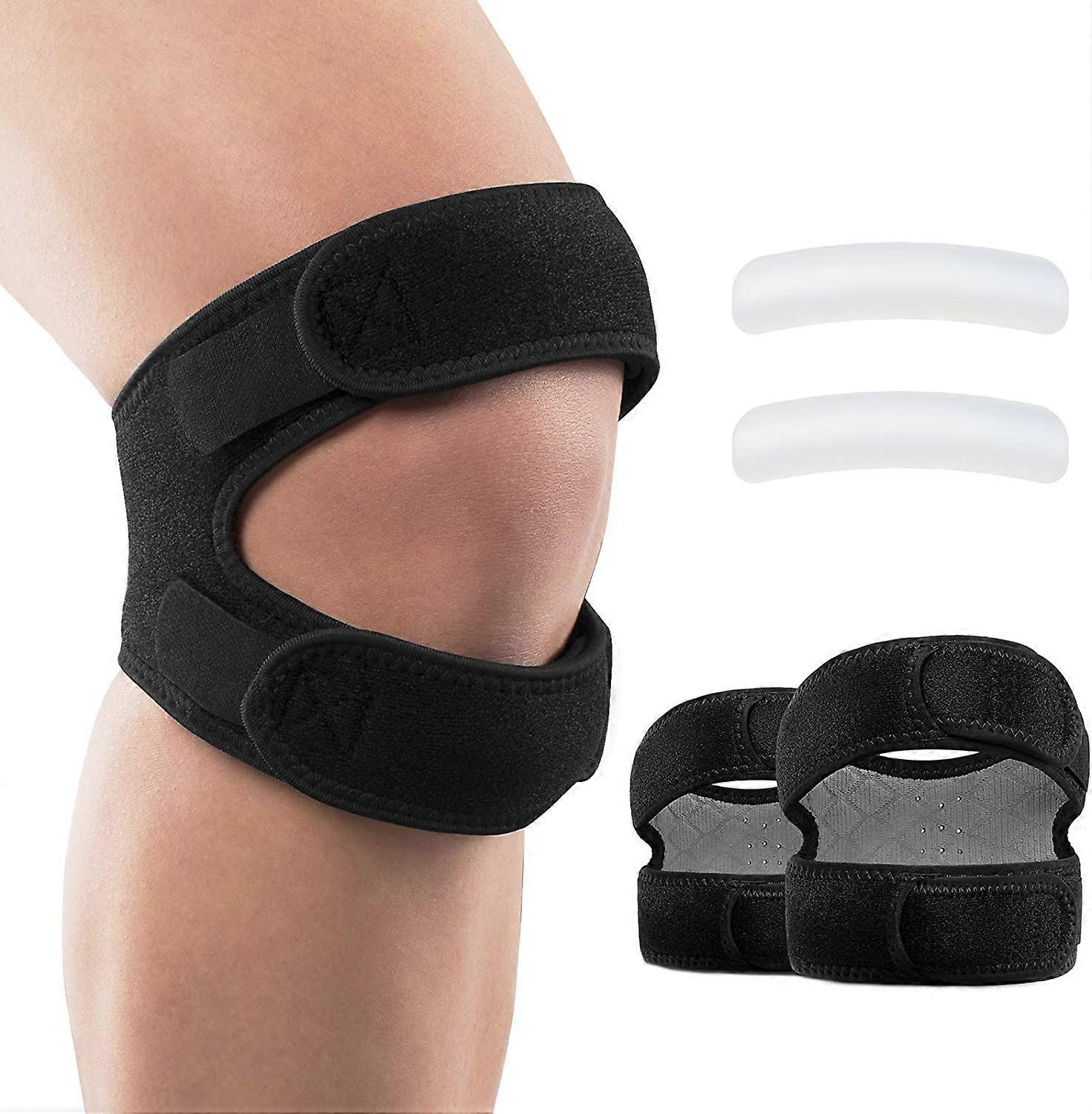 Patellar Tendon Support Strap 2 Pack, Knee Pain Relief and Patella Tendon Strap for Men&Women