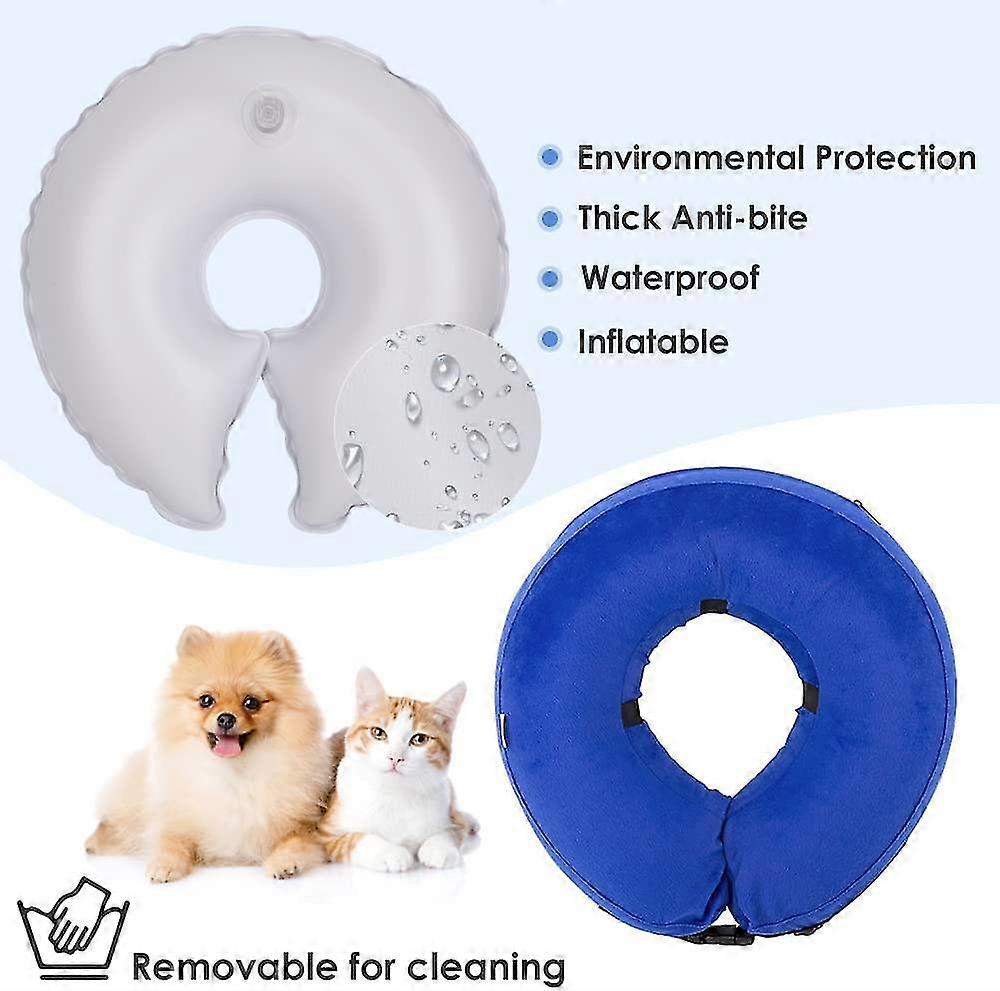 Inflatable Dog Recovery Collars Cones, Soft Adjustable(l)