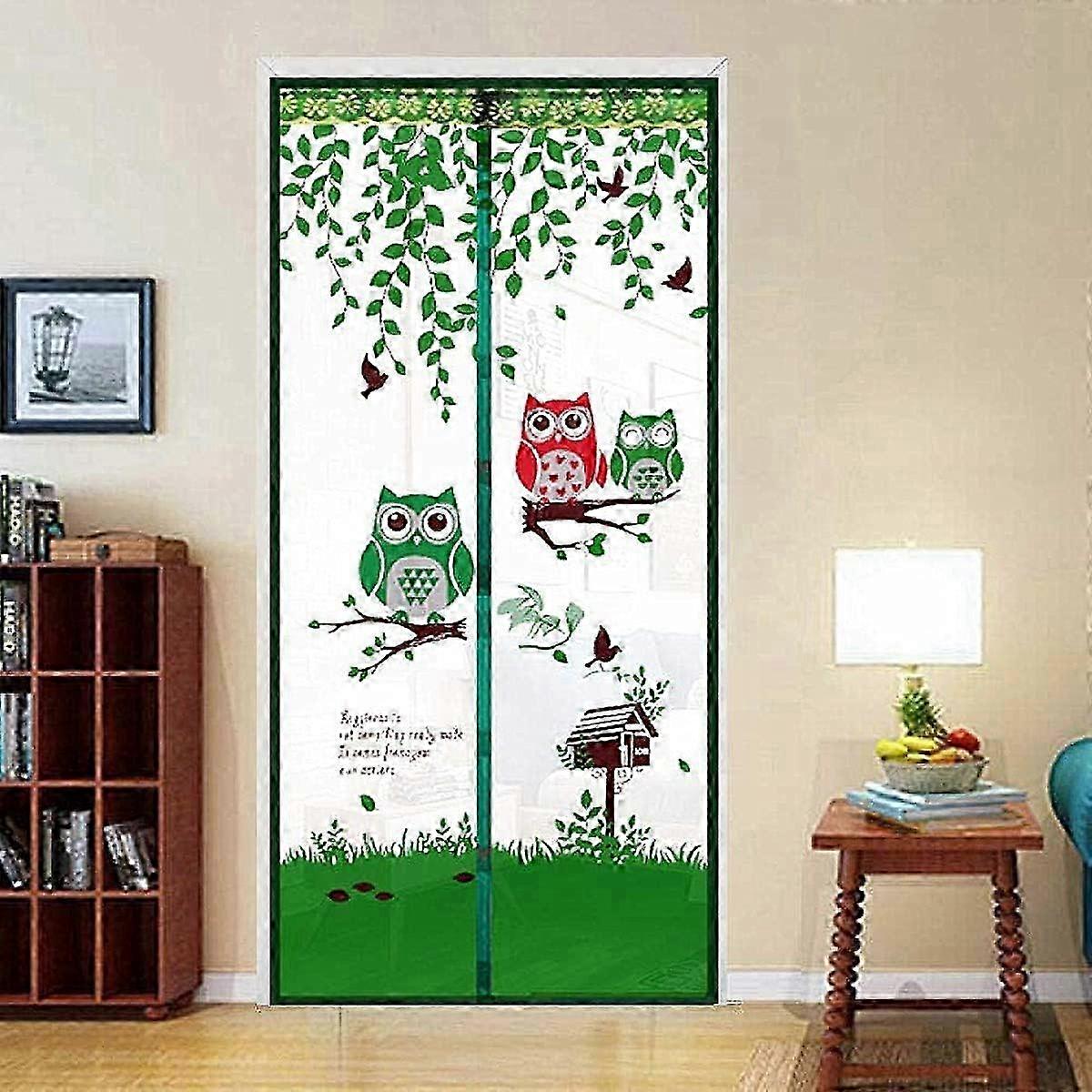 Magnetic Door Screen High Density Fly Bug Mosquito Mesh Curtain Automatically Mesh Door Nets Keeps Bugs & Mosquitoes Out, 39*83in, Green
