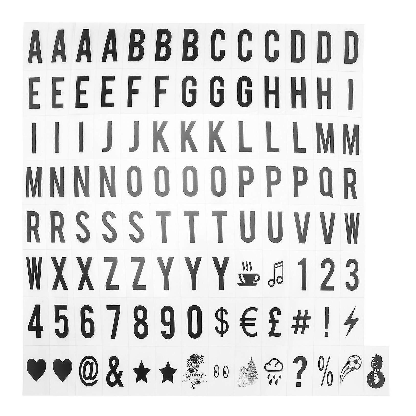 104pcs Cinematic Lightbox Replacement Letters & Numbers Signs Black For A4 Box Sign Message Board 6