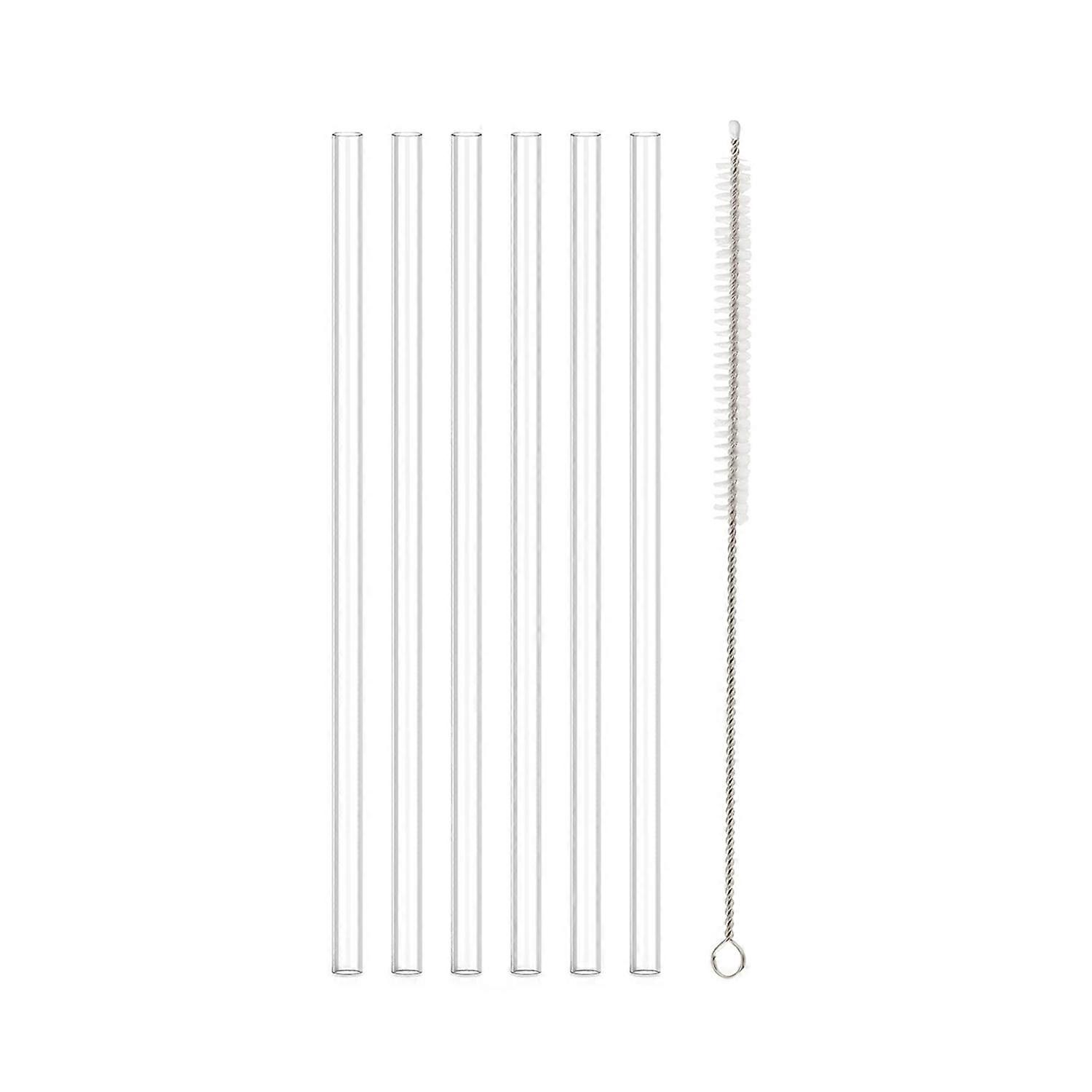 1 Set Replacement Drinking Straw with Cleaning Brush Reusable Transparent Plastic 20/30/40 OZ