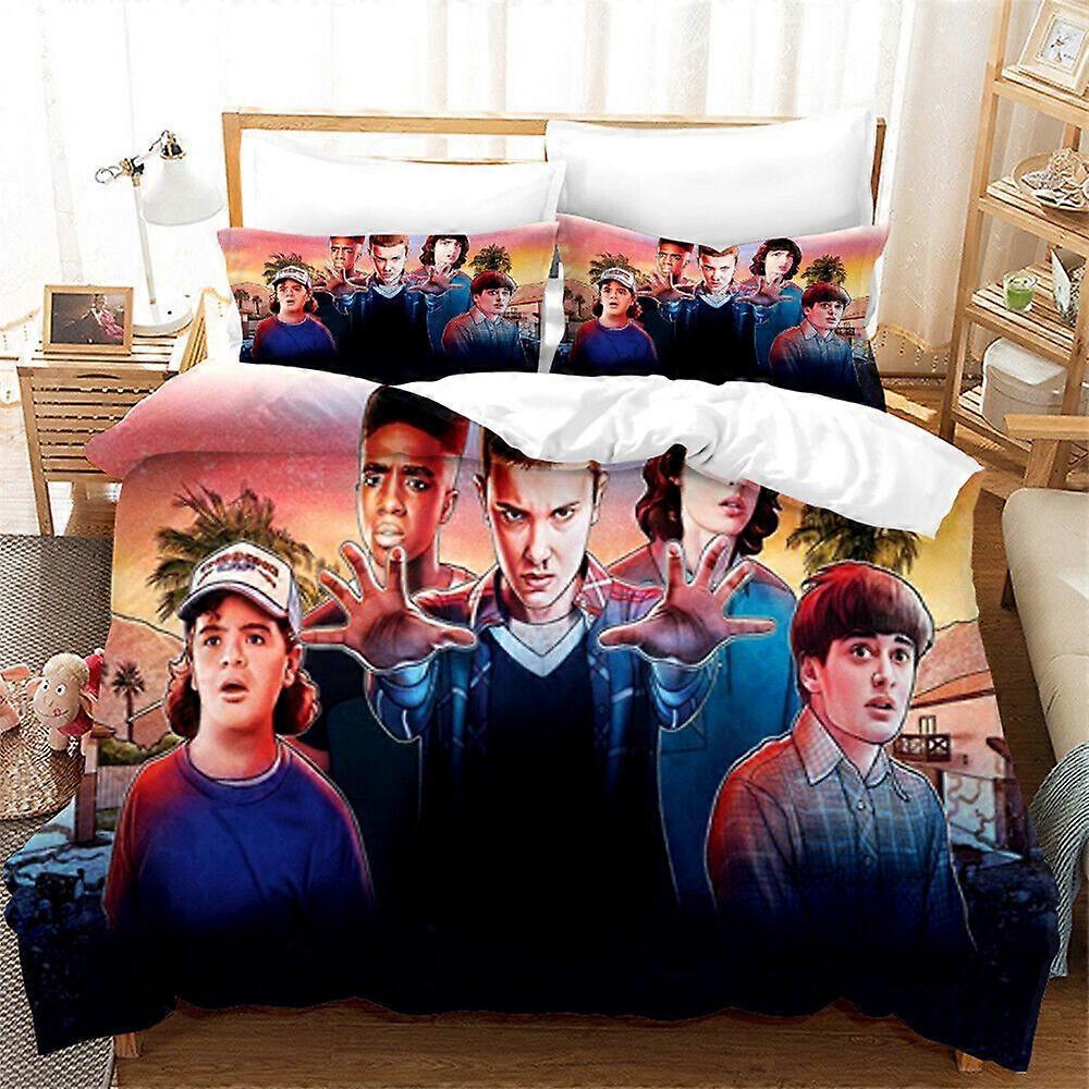 v115 Lakan Stranger Påslakan Cosplay Sängkläder Set Örngott Julklapp 3-delat sängkläder (1 påslakan + 2 kudde shams) y115