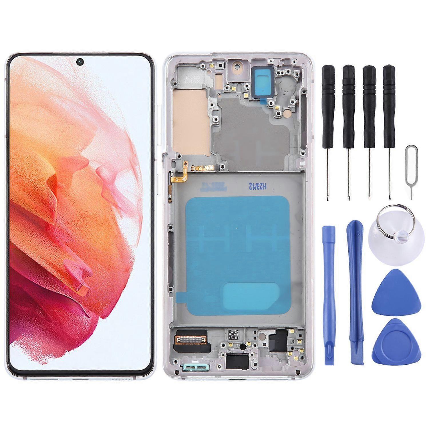 For Samsung Galaxy S21 5G Display Full LCD with Frame Unit Touch Spare Part Repair Silver
