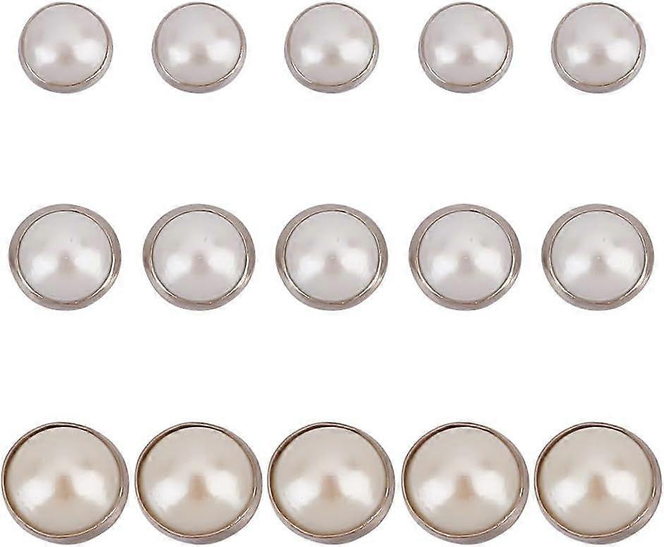 150 Pcs 3 Sizes Mini Pearl Buttons Sew on 4 Hole Brass Buttons Doll Round Buttons Metal Button Embellishments Perfect for Doll Clothes Sewing Projects