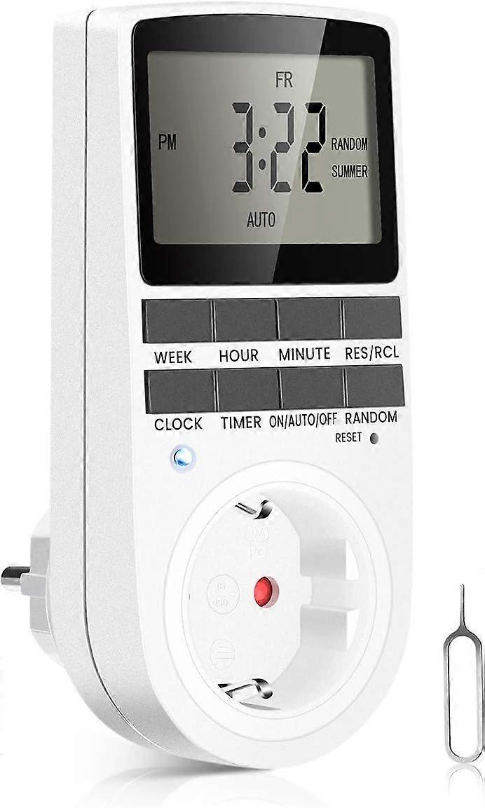 Digital timer 16A / 3680W Electrical outlet 16 configurable programs Random anti-theft 24H / 7D