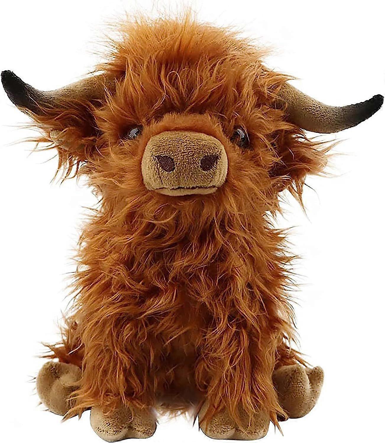 SBSGV Scottish Highland Cow Plush Animal Plush Toy,Soft Stuffed Bull Plush Cow Toy for Farm Home Decor,Cute Animal Doll Gift for Kids Friends(9.8 inch