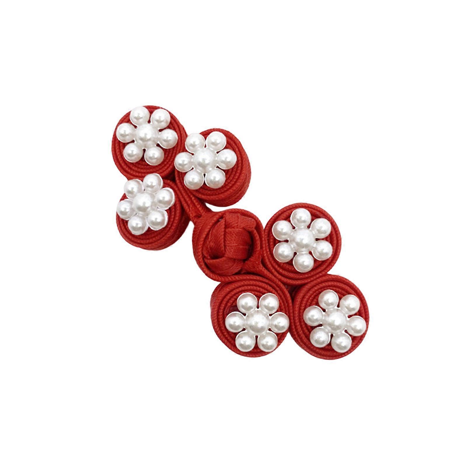 Beaded Cheongsam Buttons Chinese Closures Buttons Hanfus Buttons Chinese Knots Frog Buttons Handmade Sewings Fasteners  Big red