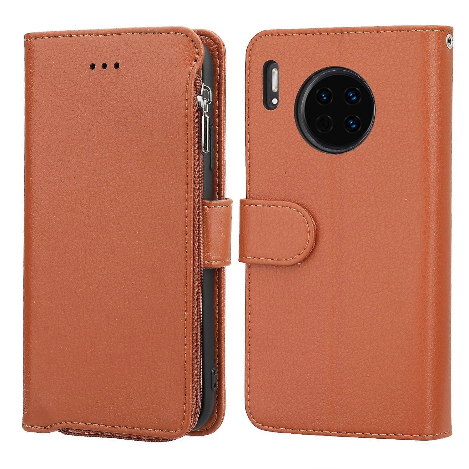 For Huawei Mate 30 Pro Microfiber Zipper Horizontal Flip Leather Case