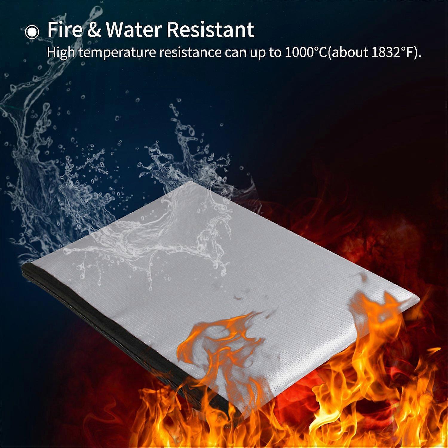 Fireproof Document Bag Fireproof and Waterproof File Folder Money Bag Safe Storage Pouch Holder Orga