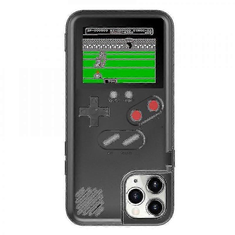 قابل للعب Gameboy Case متوافق مع iPhone 13 12 11 Pro Max Plus حالات الرجعية وحدة التحكم في الألعاب غطاء جودة عالية (هدية من K)لفون 11-أسود