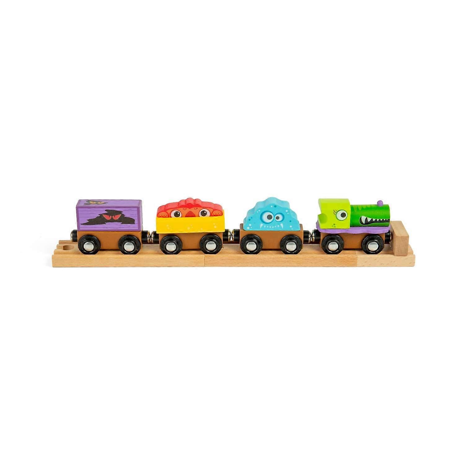 Bigjigs Rail Monster Train - Wooden Railway Accessory For Kids, 3+ Years