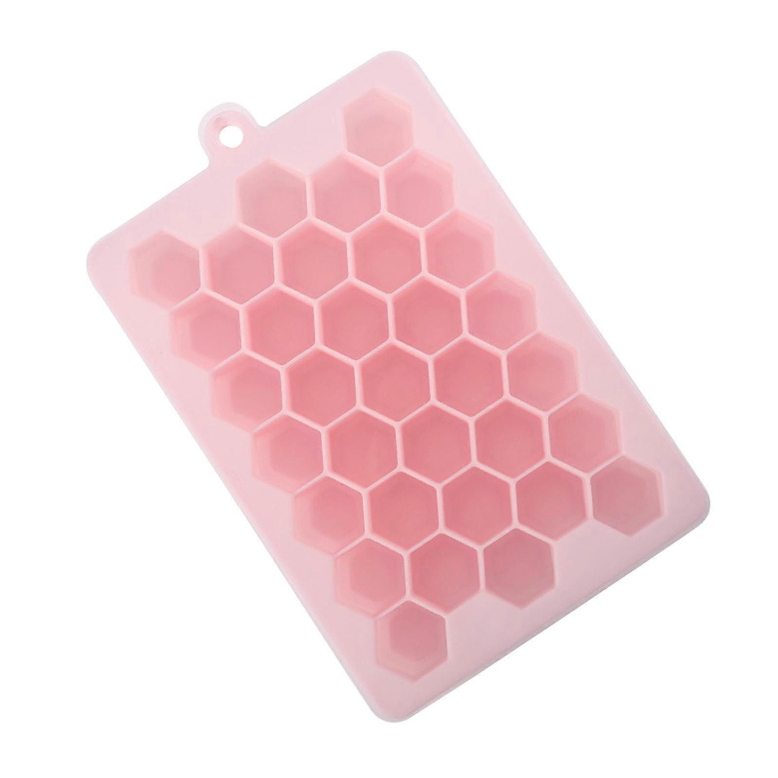 Ice Cube-Tray Mould With Lid Honeycomb Shape 33 Grids Food Safe Grade Boissons Bar coffee Reusable