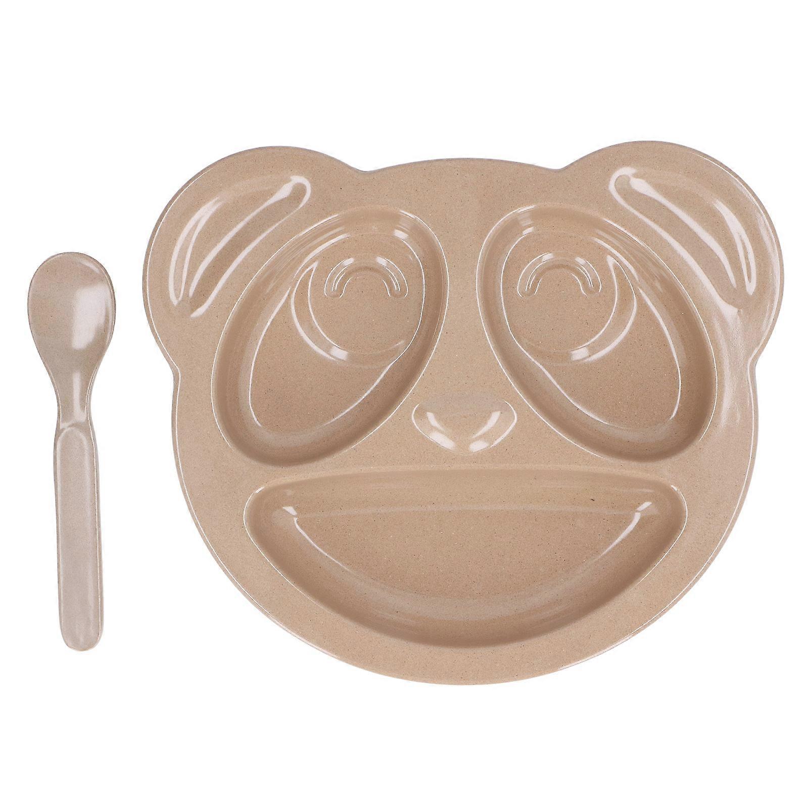 Toddler Plate Set Panda Shape Natural Material BPA Develop Good Habits Toddler Dinnerware Set