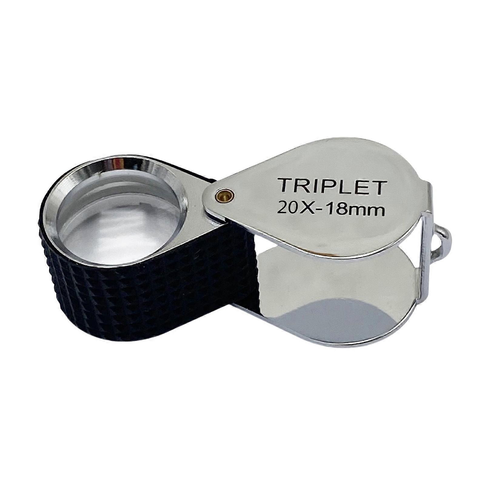 Magnifier Foldable 10X Magnifying Glass for Newspaper Reading Handheld Magnifying Lens Multifunction Eye Loupe Portable White