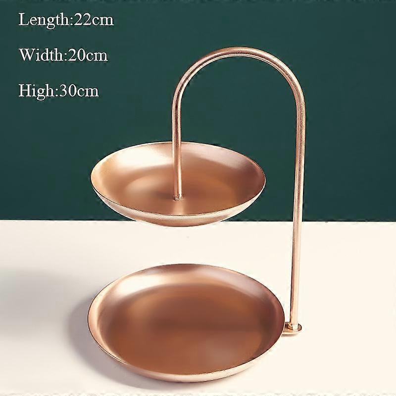 Light Luxury Wind Fruit Plate Double Layer Candy Dish Shop with Modern Household Living Room Snacks Fruit Tray