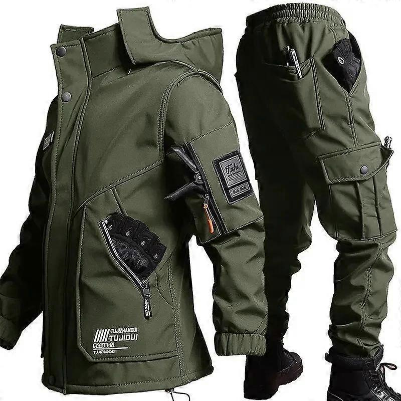 New Winter Velvet Thickened Jacket Suit for Men and Women Windproof and Water-proof Outdoor Cold-proof and Warm Work Clothes