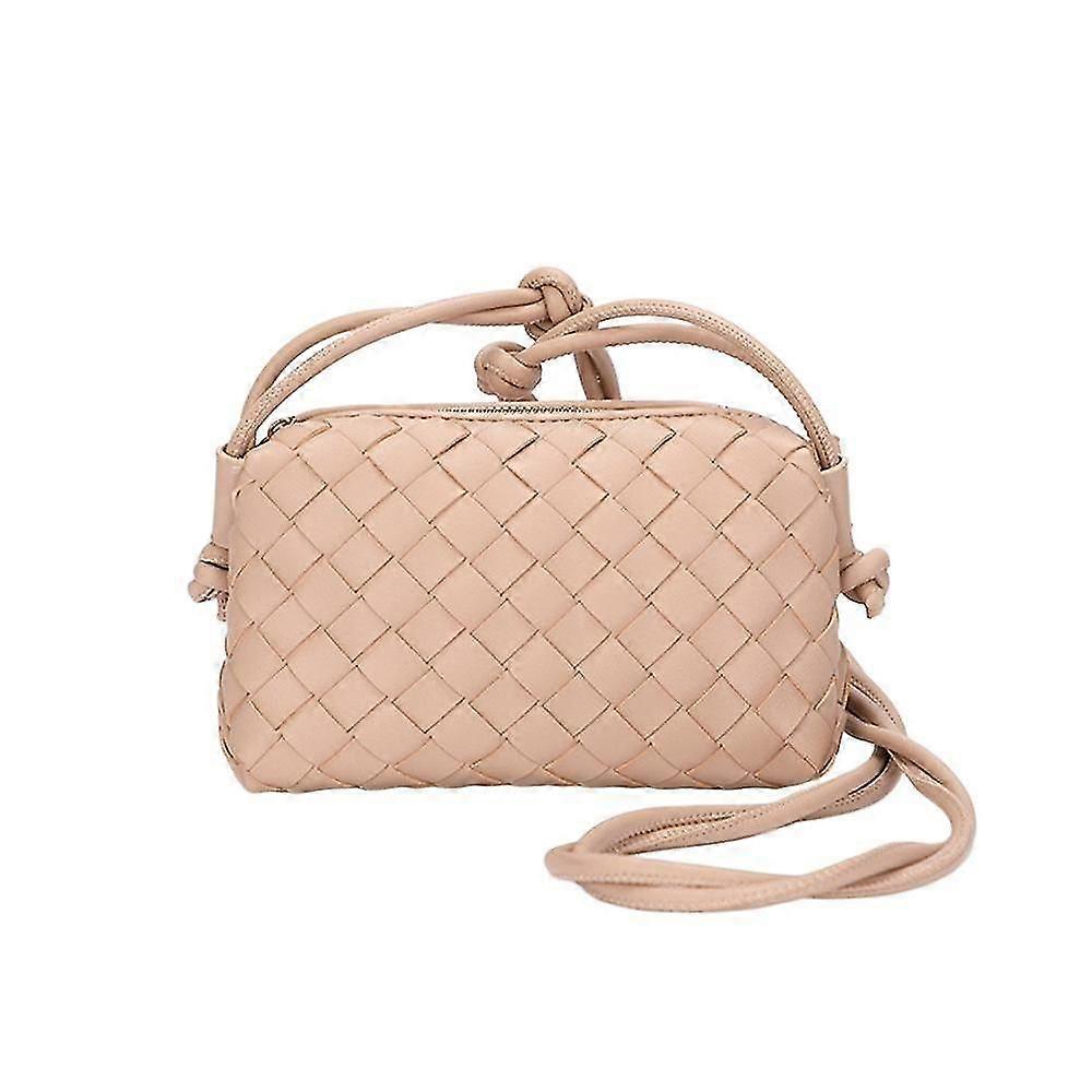 Bolsa de Couro Tecida Bolsa de Câmera com Zíper Clássico Zip Crossbody_Special Presente