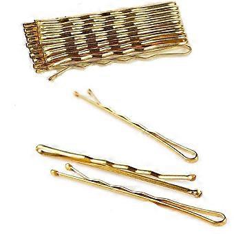 Elegante Bobby-Spelden voor Vrouwen, Glanzende Non Slip Haarspelden, Metalen Haargrepen, Professionele Kwaliteit Haaraccessoires In Goud, Golfvormig Ontwerp Met