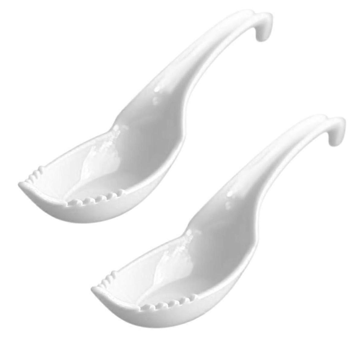 Ramen Terminator,2 in 1 Ramen Noodle Soup Spoon with Fork, Ramen Dominator, Noodle Snatcher (White, 2PCS)