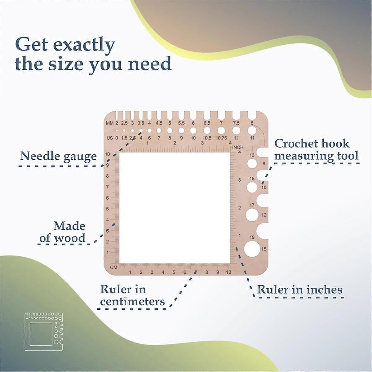 Knitting Needle Gauge Ruler Crochet Hooks Gauge Knitting Tool