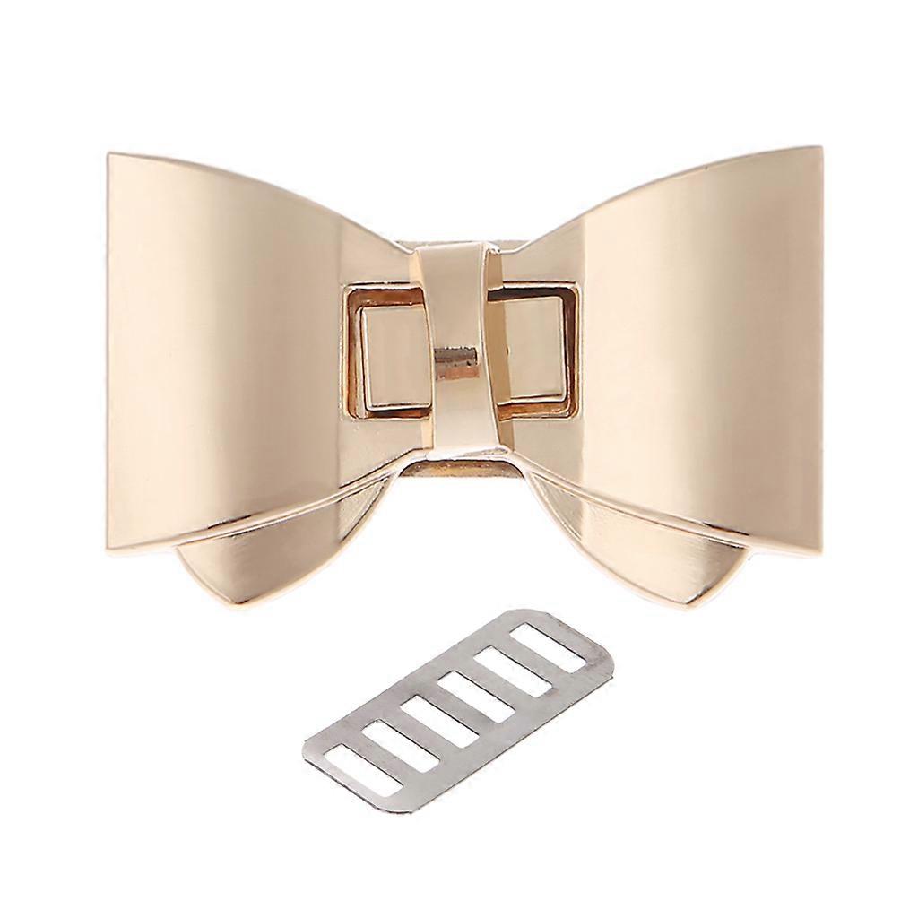 Bowknot Shape Clasp Turn Locks Twist Lock DIY Leather Handbag Bag Hardware  Gold