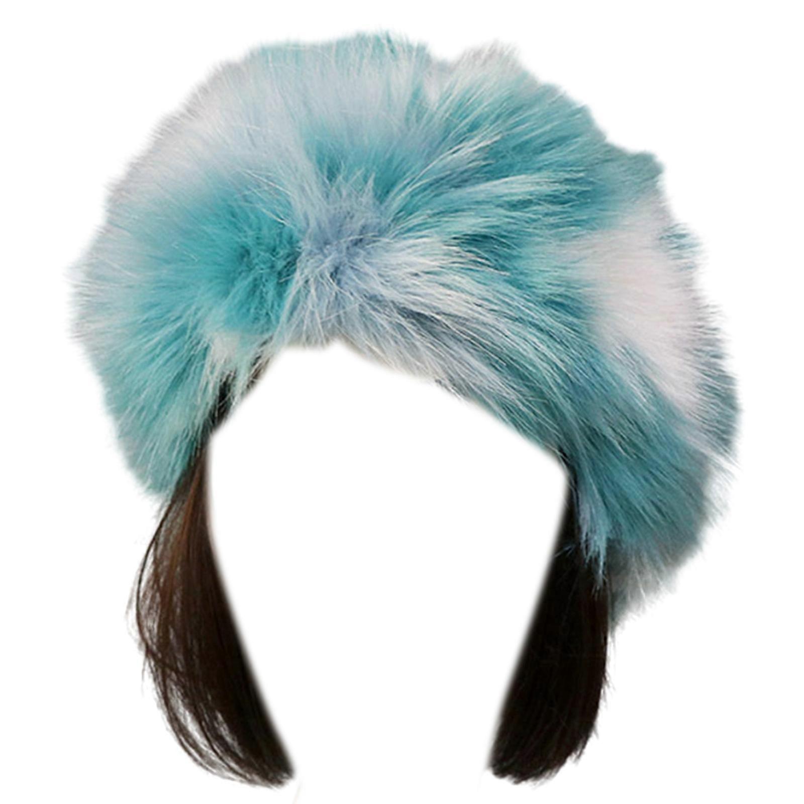 Multicolored Faux Empty Top Hat for Fashion Forward People Superrrr Soft Feeling Trendy Headband for Warmth and Style Turquoise white