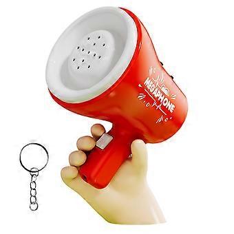 Musical Megaphone Voice Changer Toy with Recording Microphone Small Megaphone Speaker Toy Novelty Keychain for Women  Red