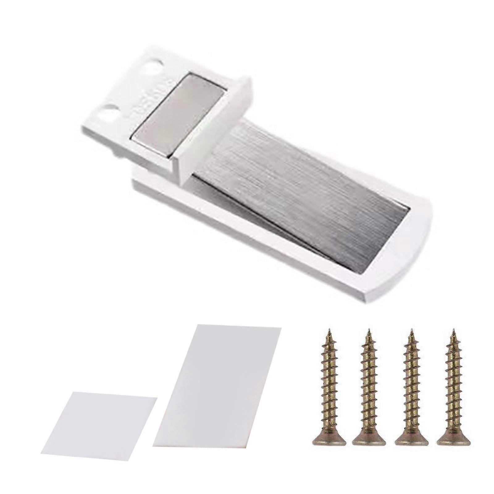 Space Saving Invisible Door Suction Windproof Steel Designs Door Stop Bathroom Door Magnetic Catches Simple Installation  Ivory