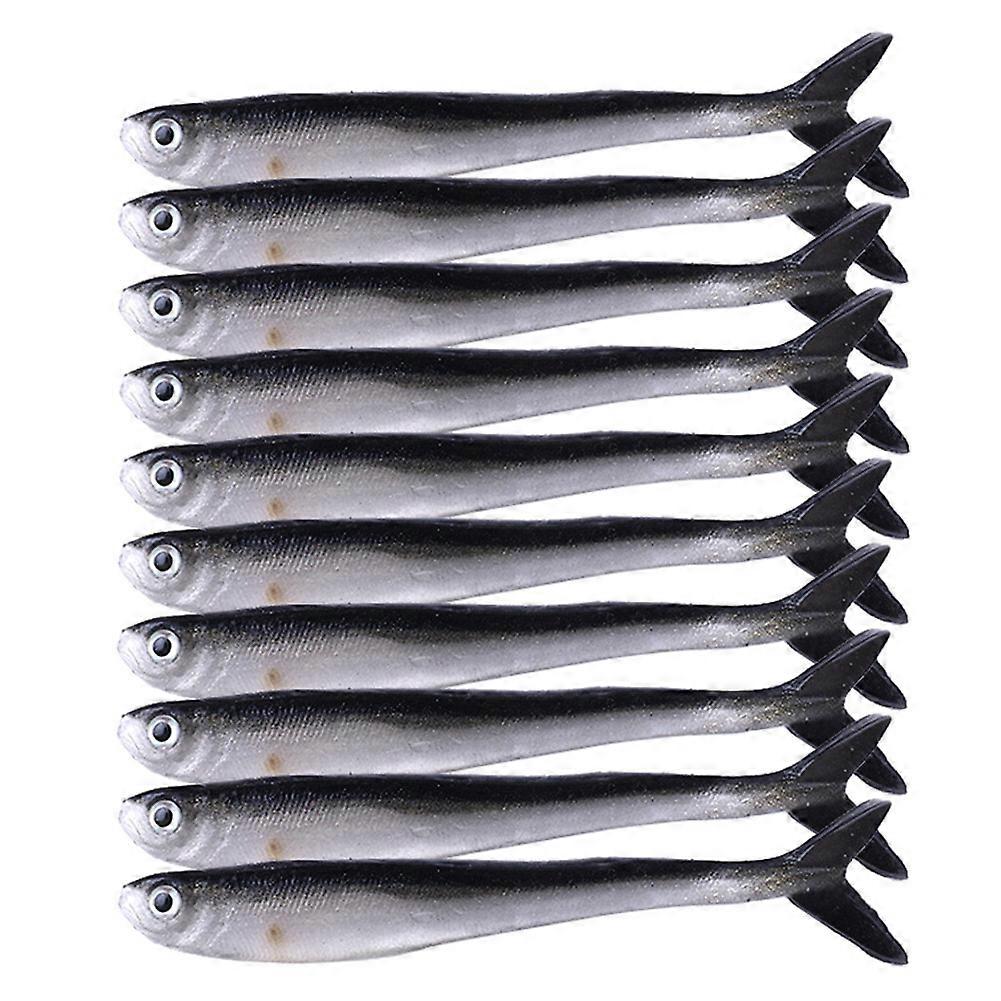 Black and White Small Fish Silicone Soft Fishing Lure Bait 8cm