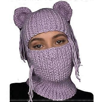 Strick-Sturmhaube für Erwachsene, winddicht, niedlich, für Studenten, Outdoor, Radfahren, Skifahren, schöne, kalt gestrickte Nackenwärmermütze für Paare