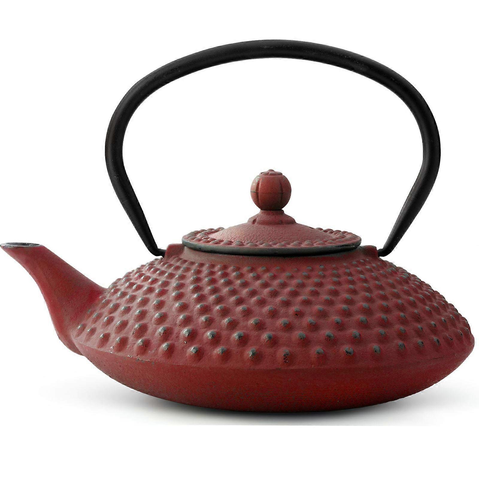 Red Teapot for Brewing Tea 1.25 Liters Capacity, Ceramic Material, Elegant Design, Ideal for Home or Office Use