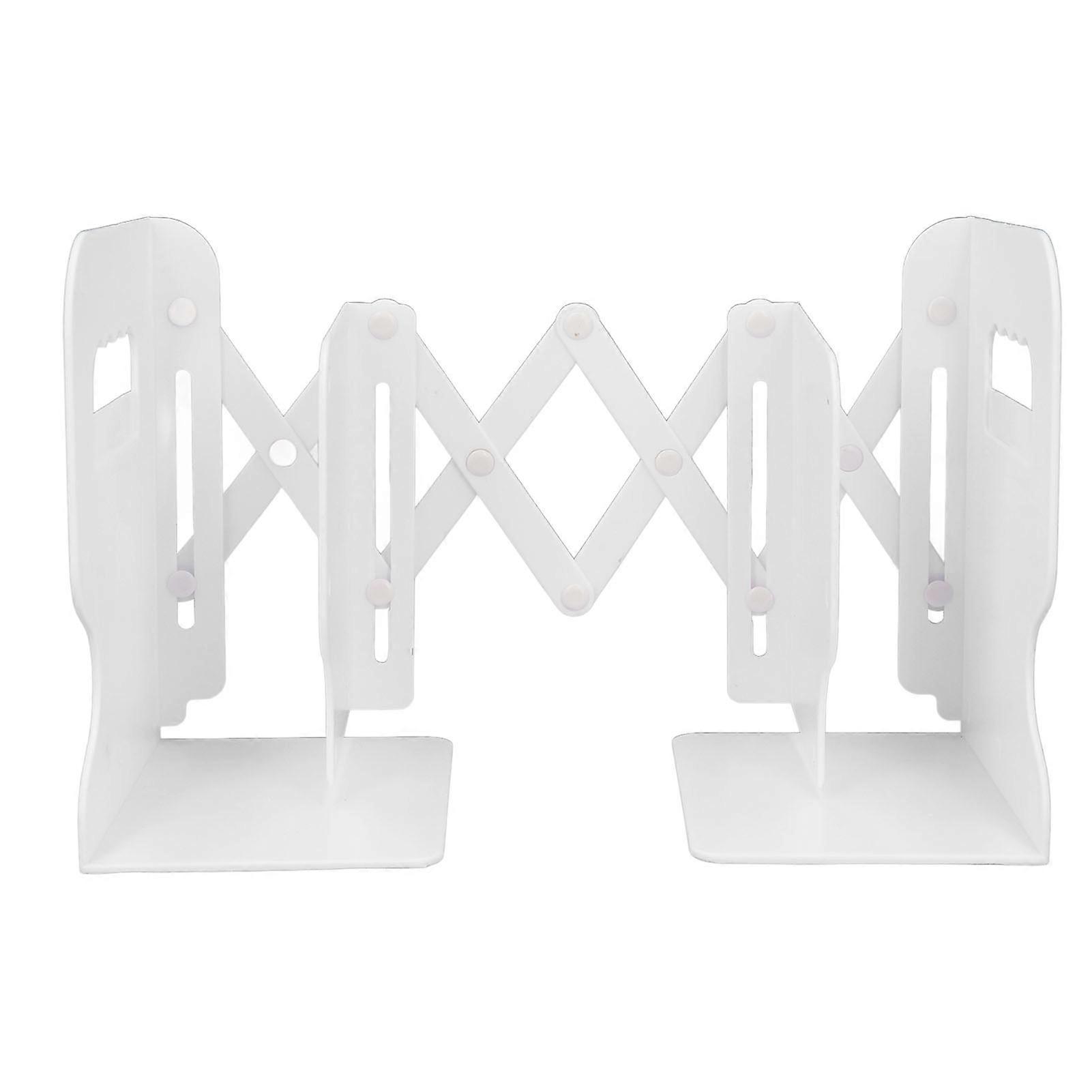 調節可能なブックエンドPP格納式滑り止めデスクブックホルダー棚用ブックホルダーオーガナイザーホームスクールオフィスホワイト