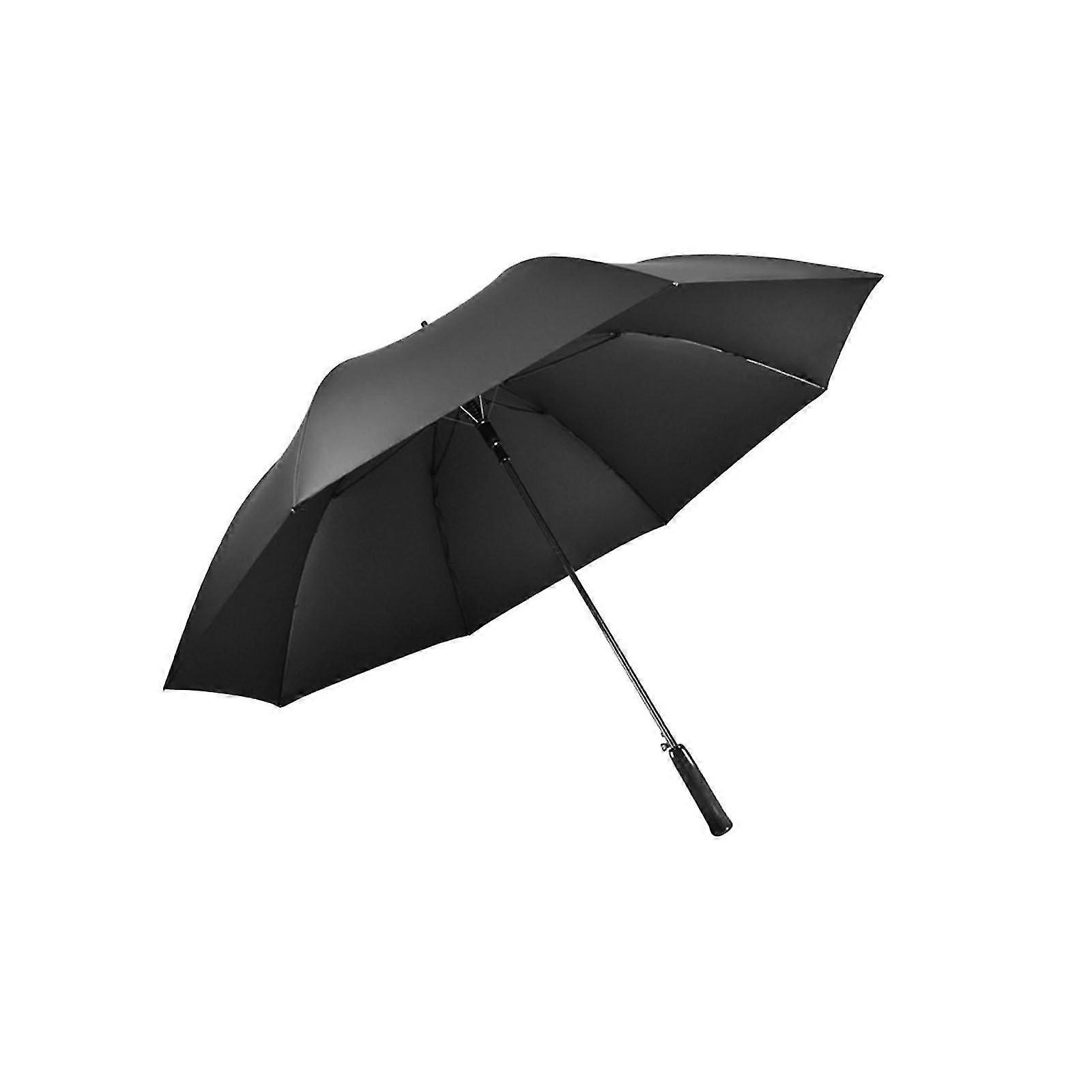 Automatic Open Umbrella Durable Straight Umbrella Weatherproof Rain Umbrella Black