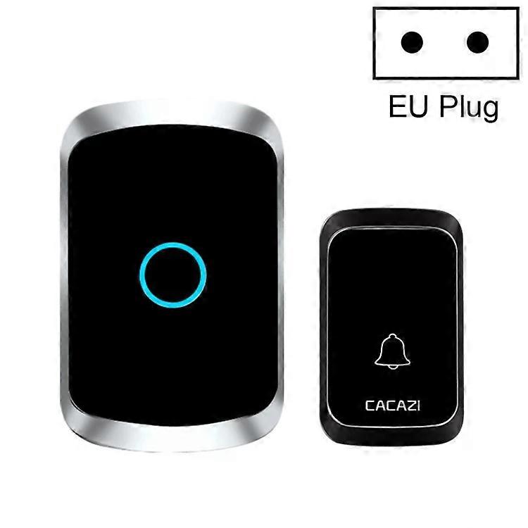 Wireless Music Doorbell-Battery-Free,EU Plug,Black-CACAZI A50 Black