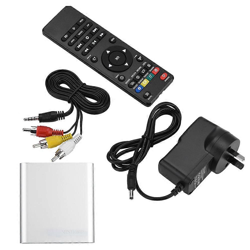 Mini HD Media Player Stereo Sound & 1080P Video HDMI/AV Output Media Player Center - EU Plug
