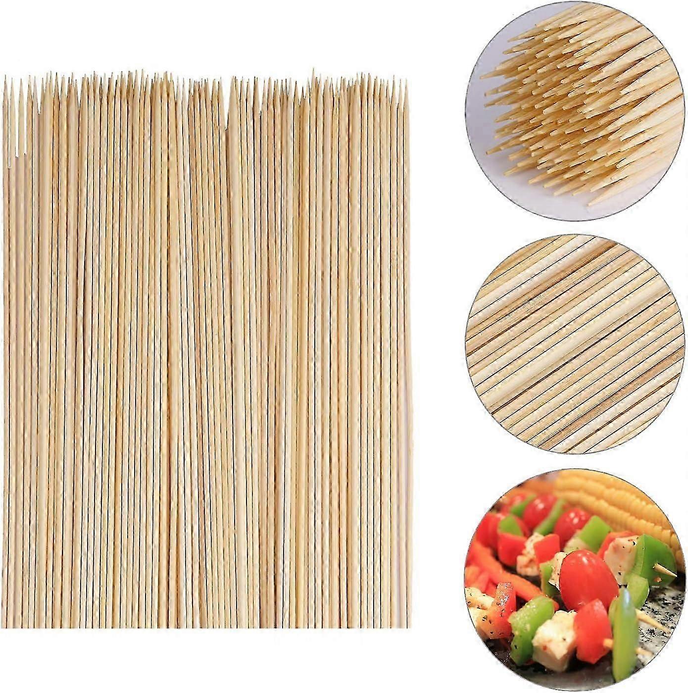 200 Pieces Wooden Skewer Spikes Bamboo Skewer Bamboo Stick Barbecue For Barbecues, Vegetables, Fruits, Family Parties (2.5mm * 25cm)