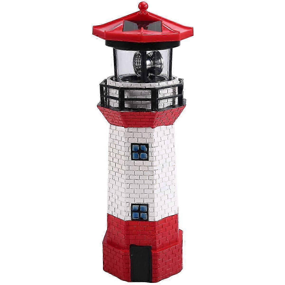 Led Solar Rotating Lighthouse Outdoor Garden Decorative Light Garden Landscape Light Beacon Rotating Beam Light,B