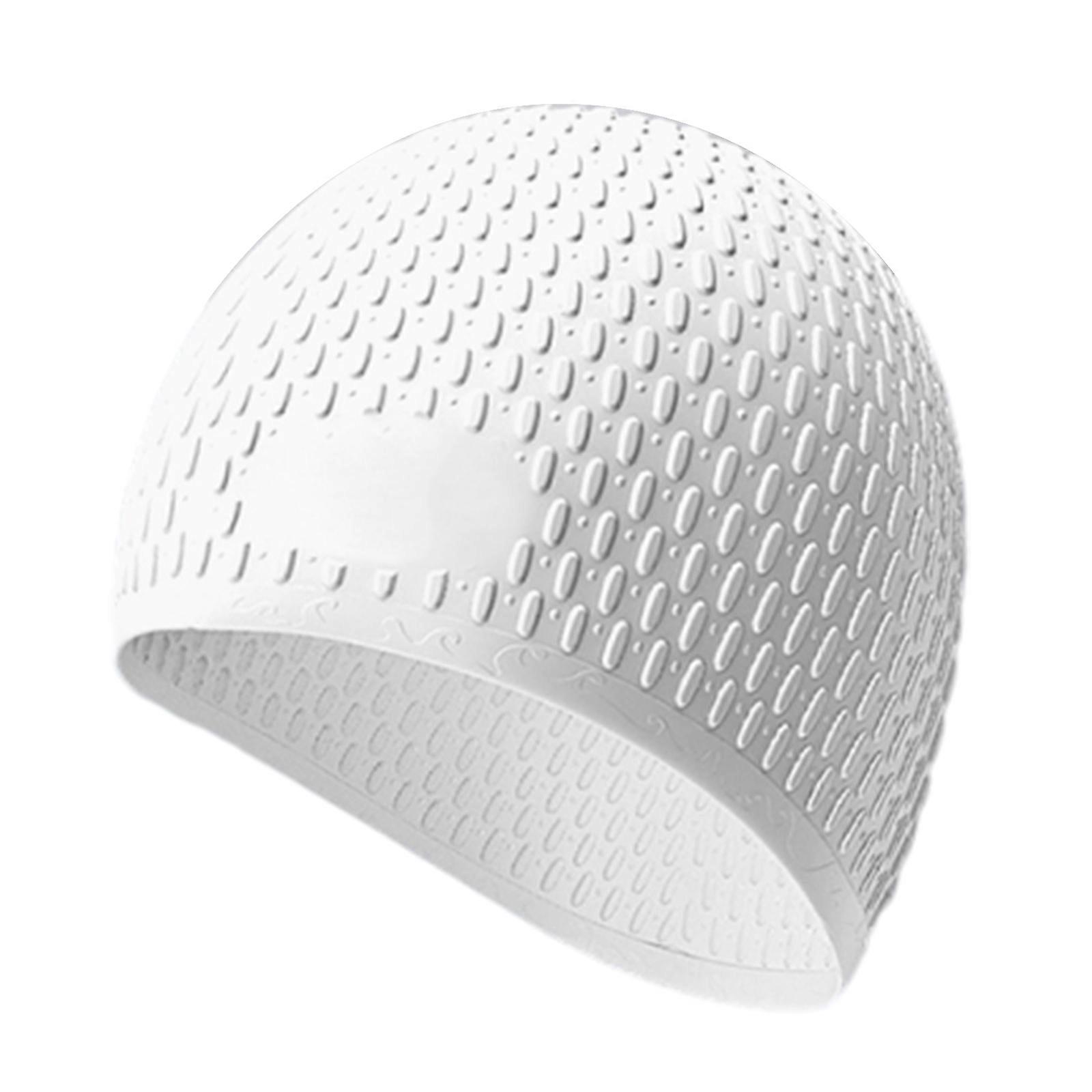Caplets de bain en silicones pour cheveux longs/courts, garder les cheveux propres Caplets de bain en silicones pour femmes Homme Enfants Adulte Garçon Filles Blanc