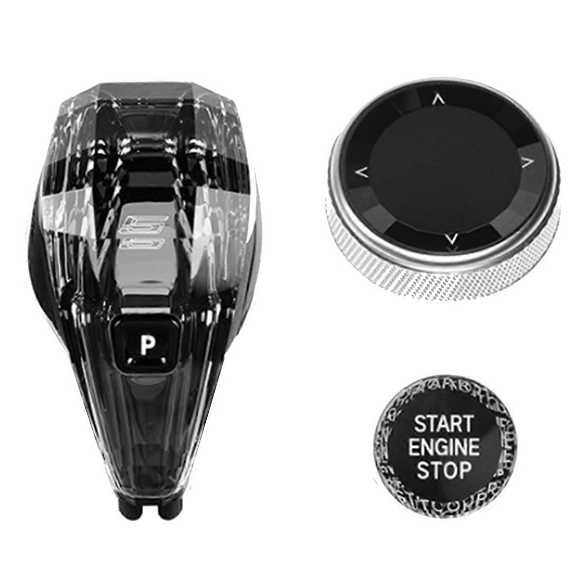 Car Crystal Gear Shift Knob Head Lever with Central Control Knob for 5 Series F Chassis 2014-2017