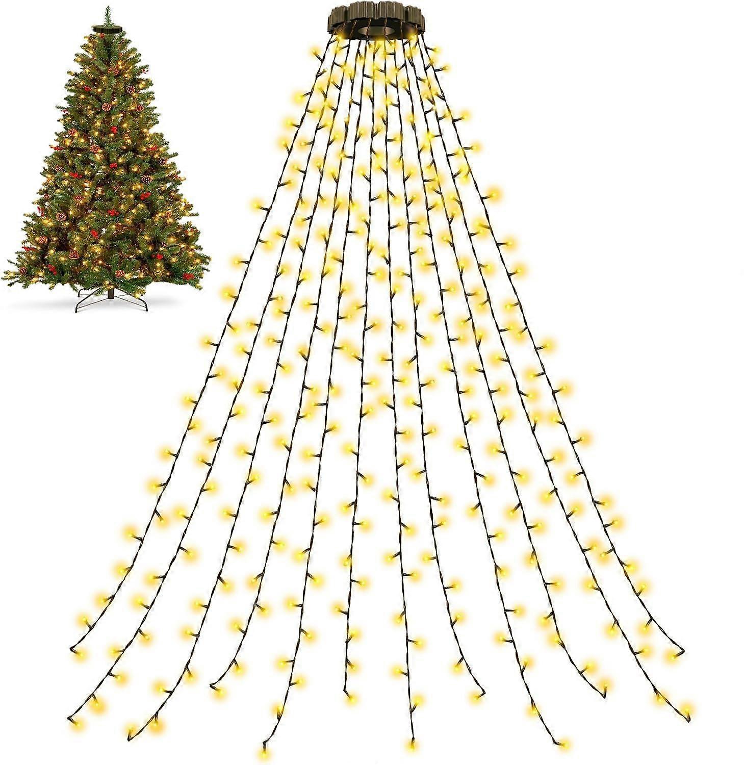 1.5m 200-Light Christmas Tree Decor Lamp Waterfall Hanging Christmas LED Light Strings,EU Plug