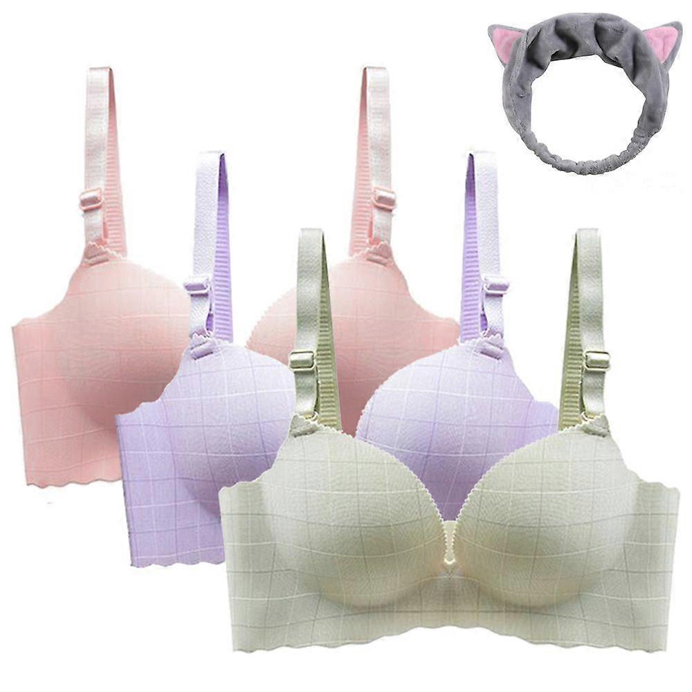 Stripe Padded Bra with Adjustable Straps for Girls Pack of 3