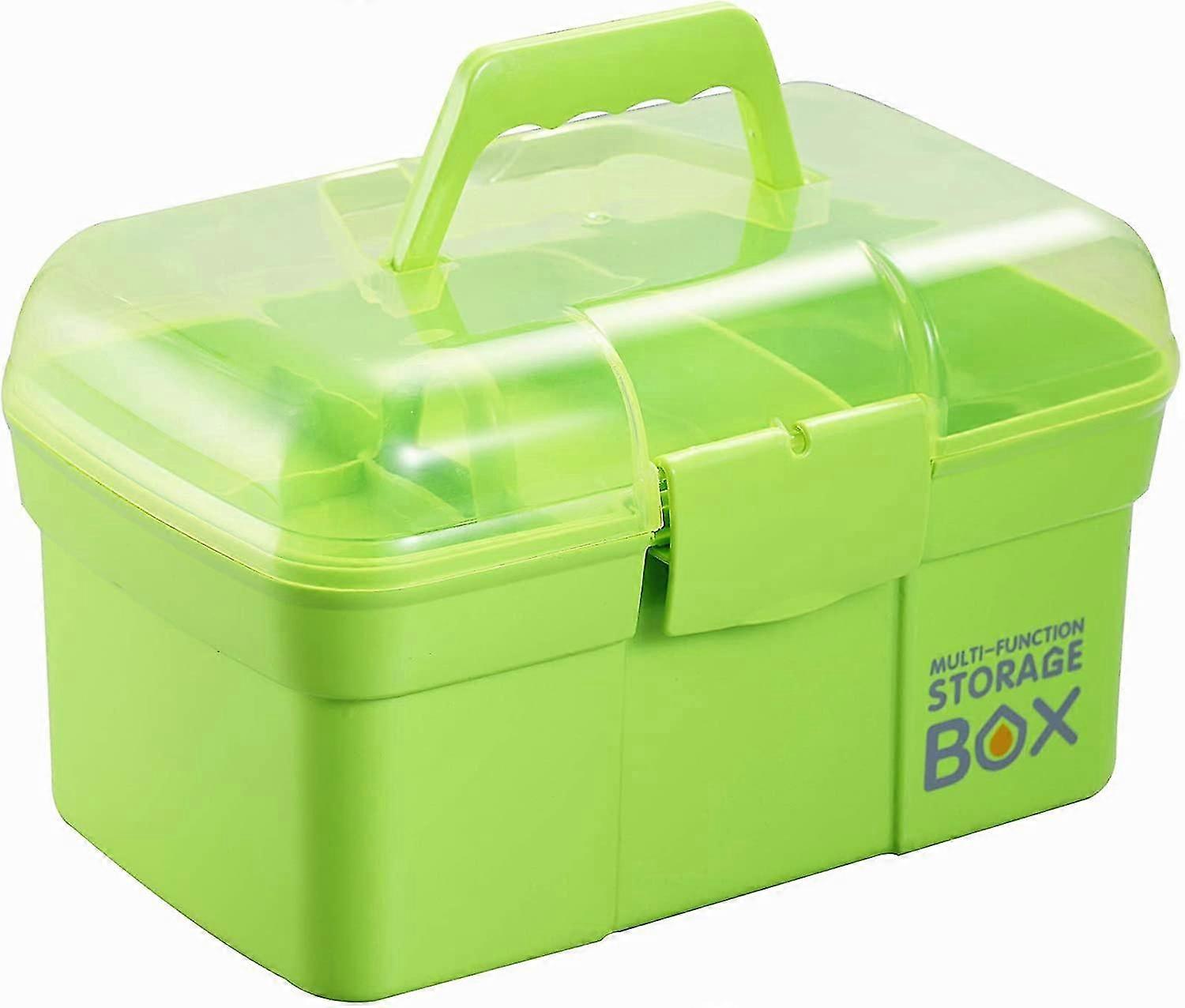 11' Plastic Storage Box With Removable Tray, Multipurpose Organizer A
