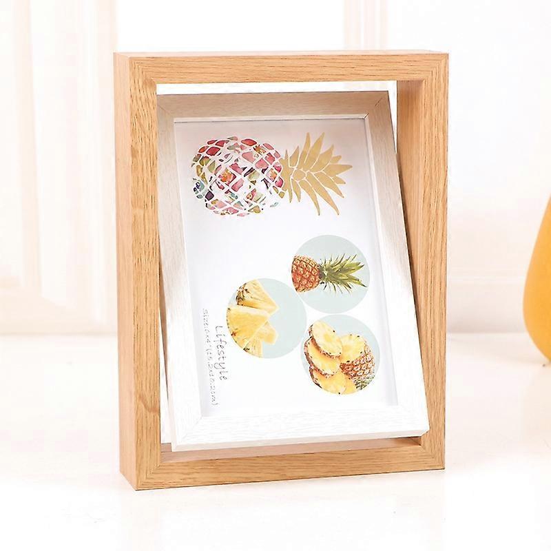 Wooden Rotating Double-Sided Swinging Table Photo Frame Size: 8 inch