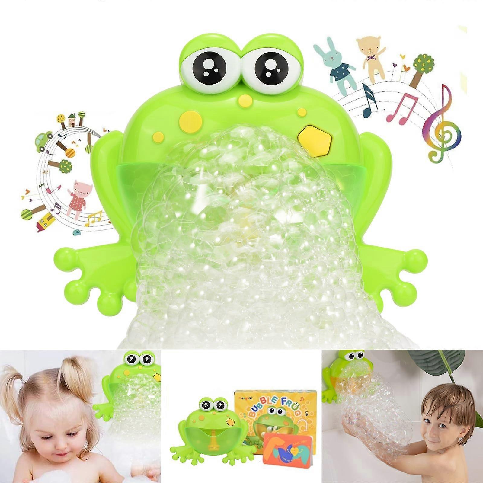 Light Up Baby Bath Bubble Toys Big Frog Automatic Bubble Maker With 24 Music Shower Toys For Boys And Girls New 2024
